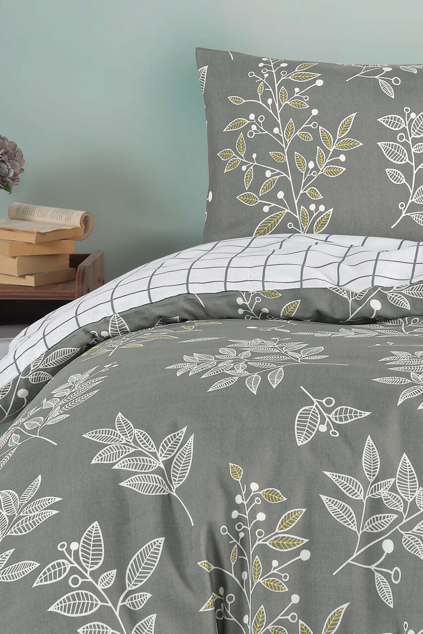 Set cuvertura matlasata dubla King (FR), 3 piese, L'essentiel Maison, LineLeaf, Verde - imagine 3